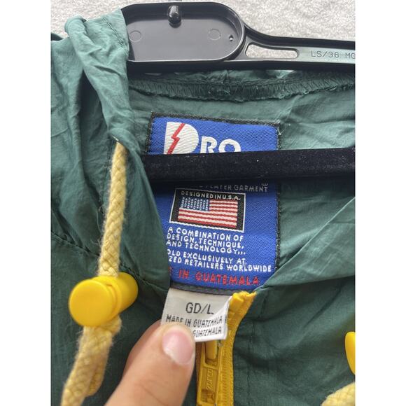 Vintage 90s GREEN BAY Packers Sz GD/L NFL PRO PLAYER Windbreaker JACKET - Picture 4 of 8